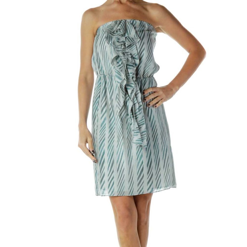 Ann Taylor Gray Blue Silk Day Dress